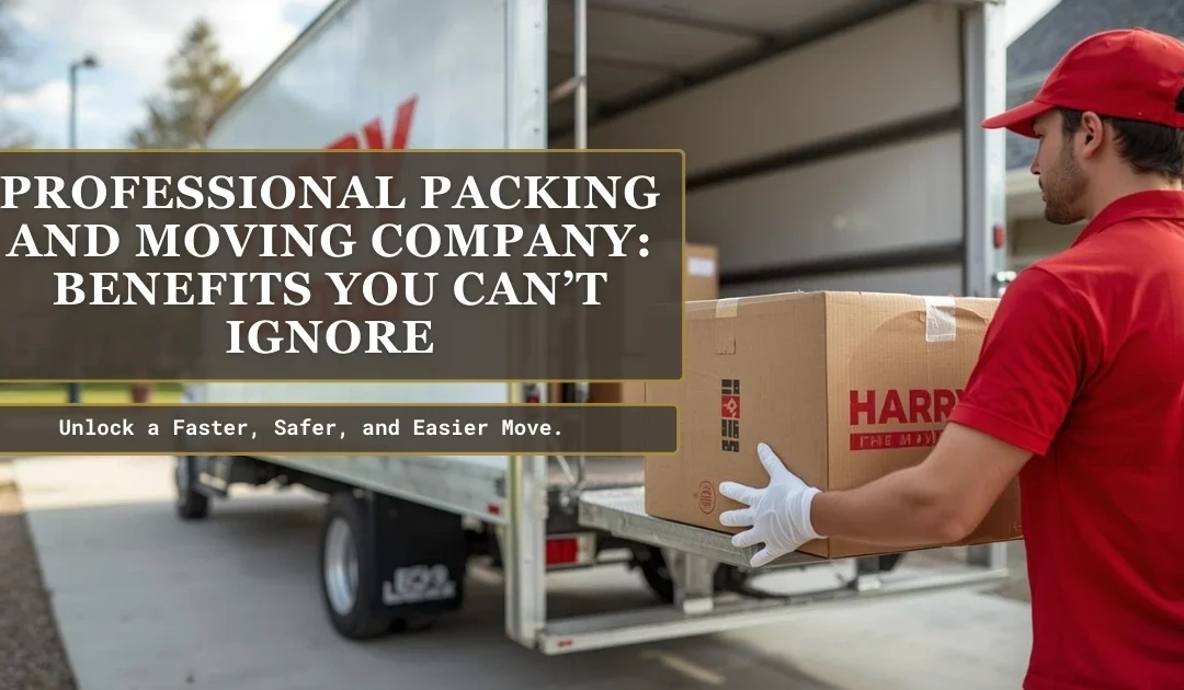 Mover loading boxes into a truck – professional packing and moving services benefits.